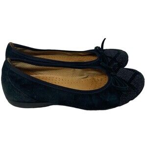 Gabor Hovercraft Ballet Flat Black Bow Leather Size 4.5 UK 6.5 US